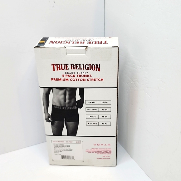 TRUE RELIGION 5 PREMIUMCOTTON STRETCH TRUNKS, SIZE SMALL (S) - Picture 3 of 10